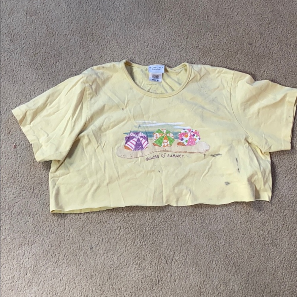 Yellow crop top tee